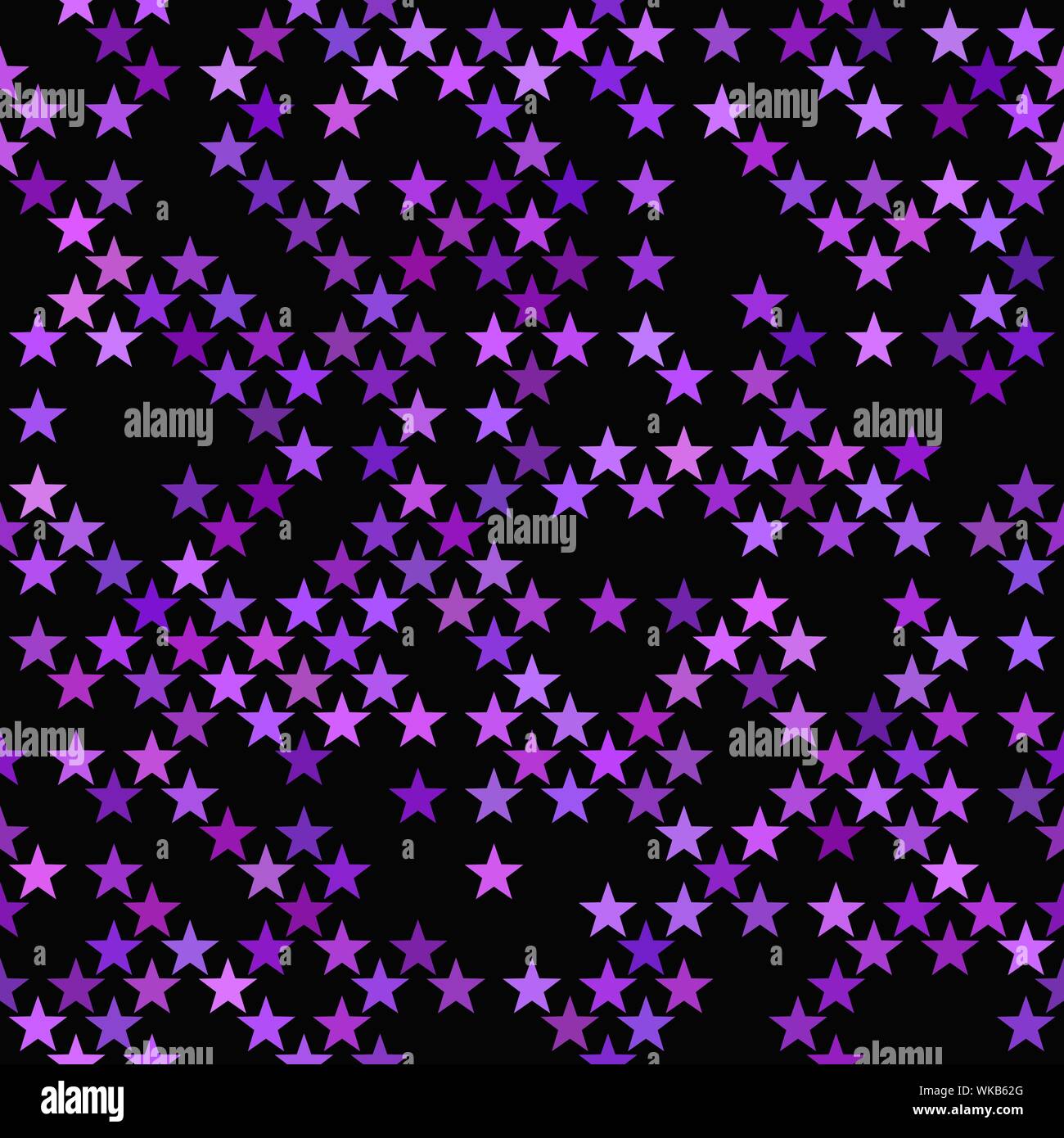 Purple abstract seamless pentagram star pattern background - vector design Stock Vector