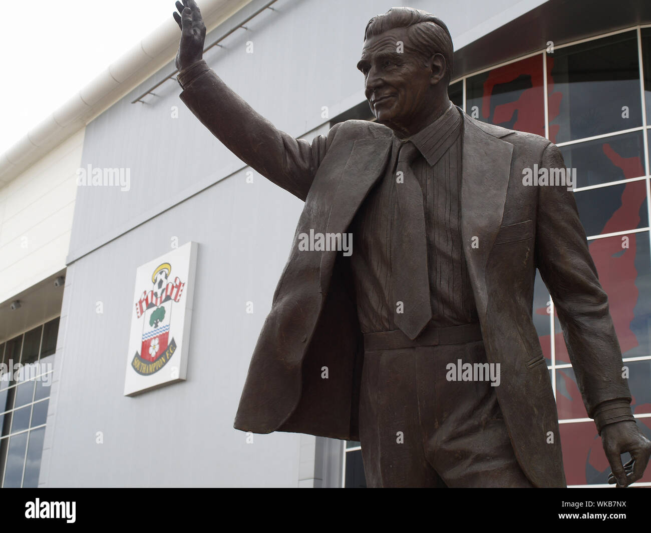 Statue of Ted Bates, player, manager and director of Southampton Football Club, Hampshire, England Stock Photo