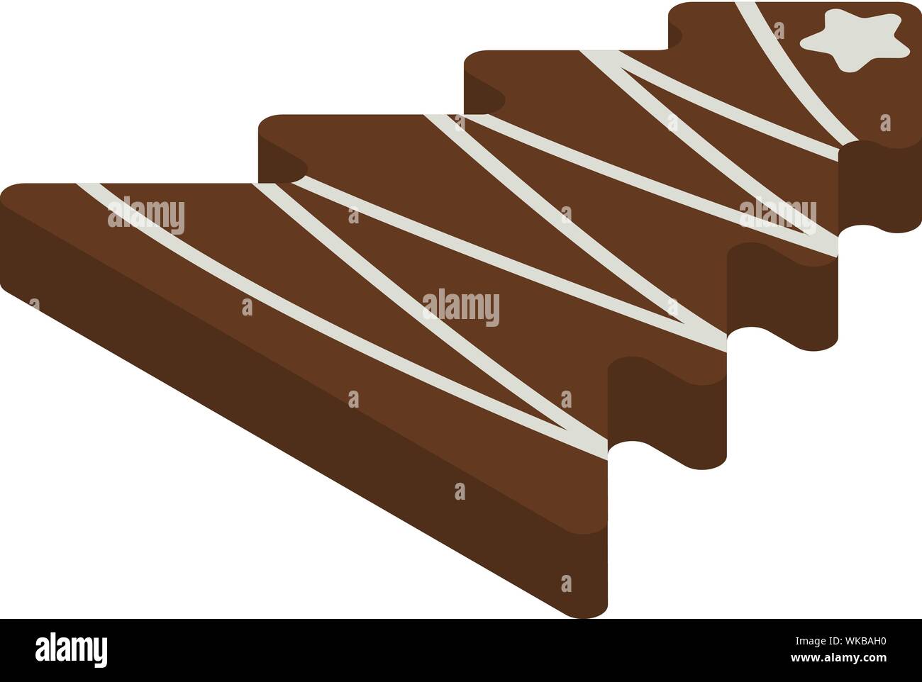 Gingerbread fir tree icon, isometric style Stock Vector