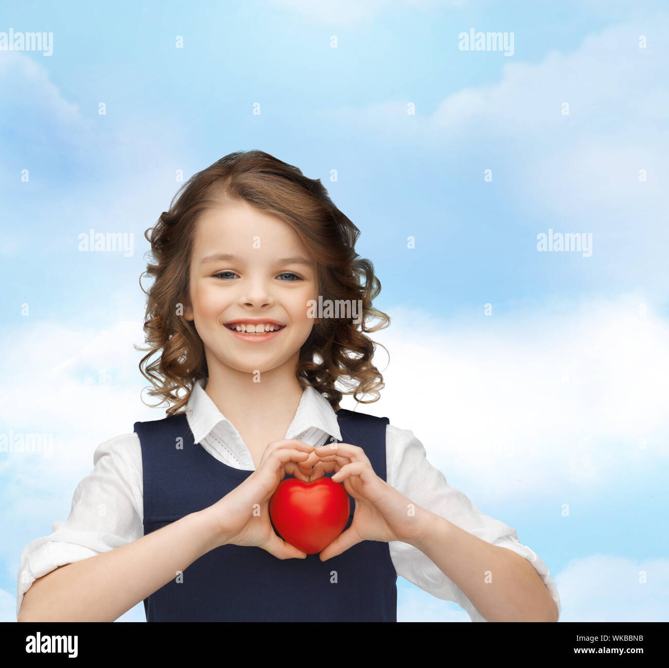  beautiful girl with small heart Stock Photo - Alamy