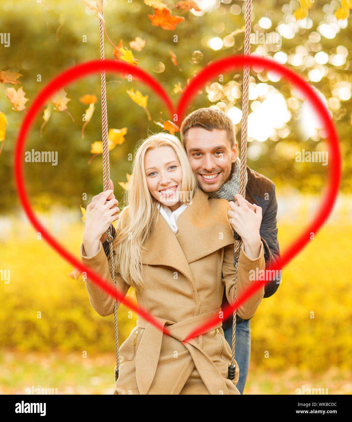 romantic couple in the autumn park Stock Photo - Alamy