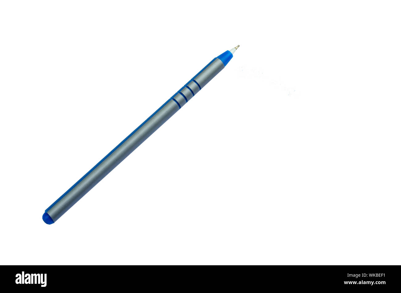 Close-up Of Ballpoint Pen Over White Background Stock Photo