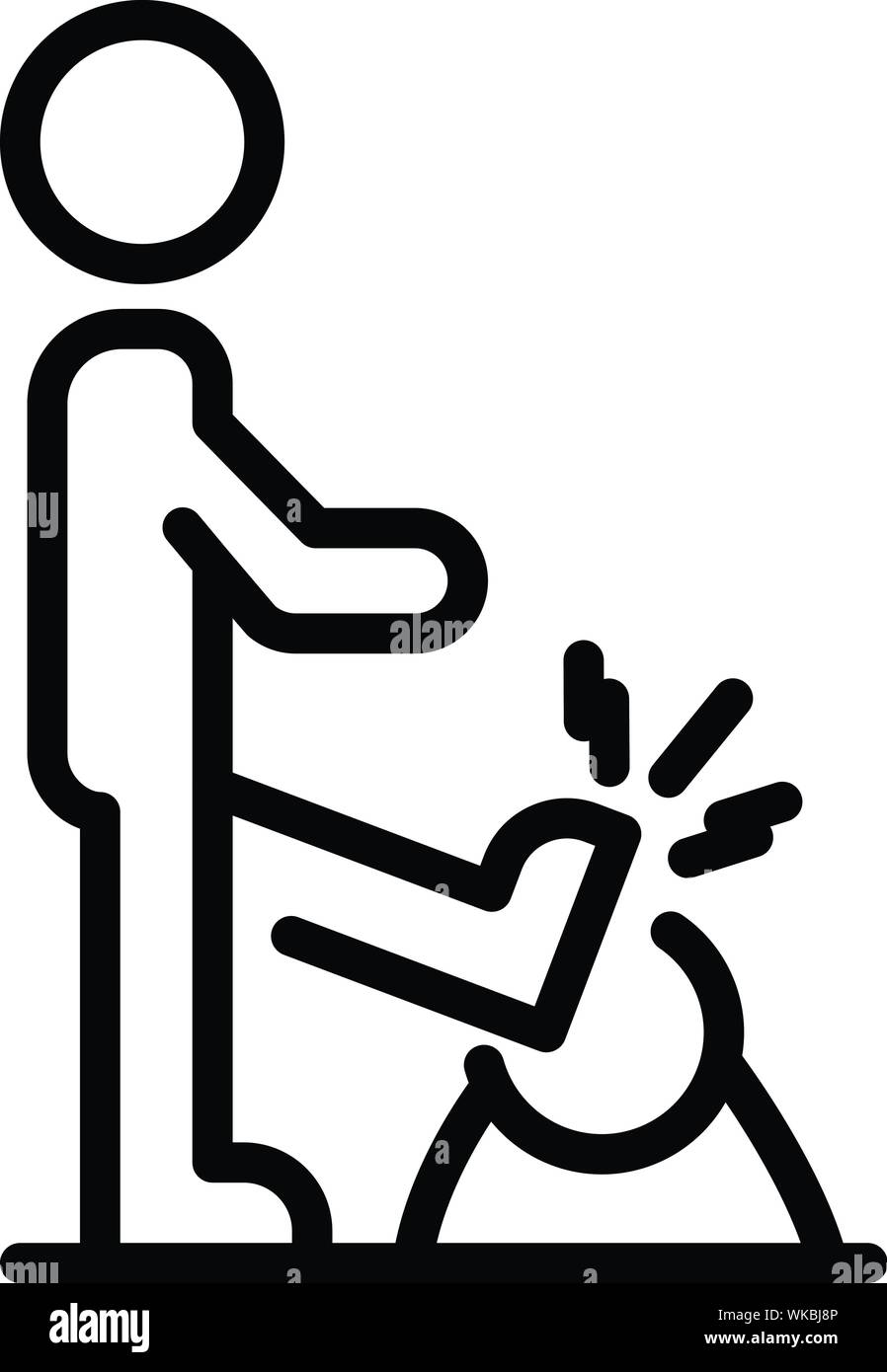 Stop object violence icon, outline style Stock Vector