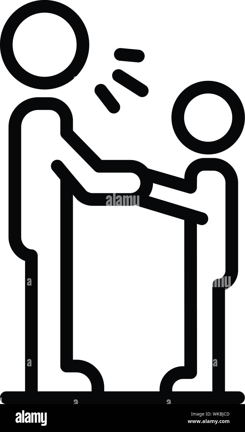 Stop kid violence icon, outline style Stock Vector