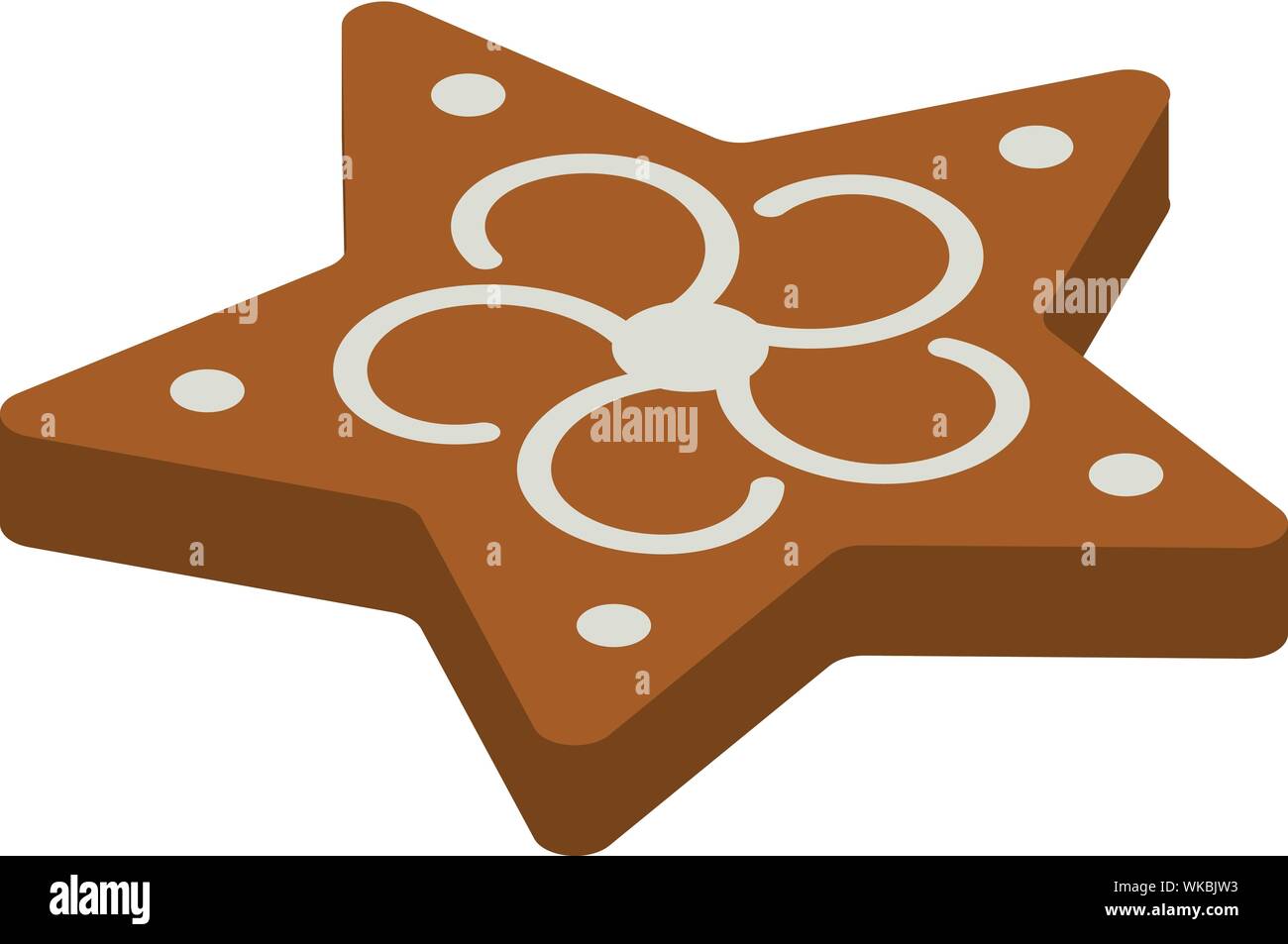 Gingerbread star icon, isometric style Stock Vector