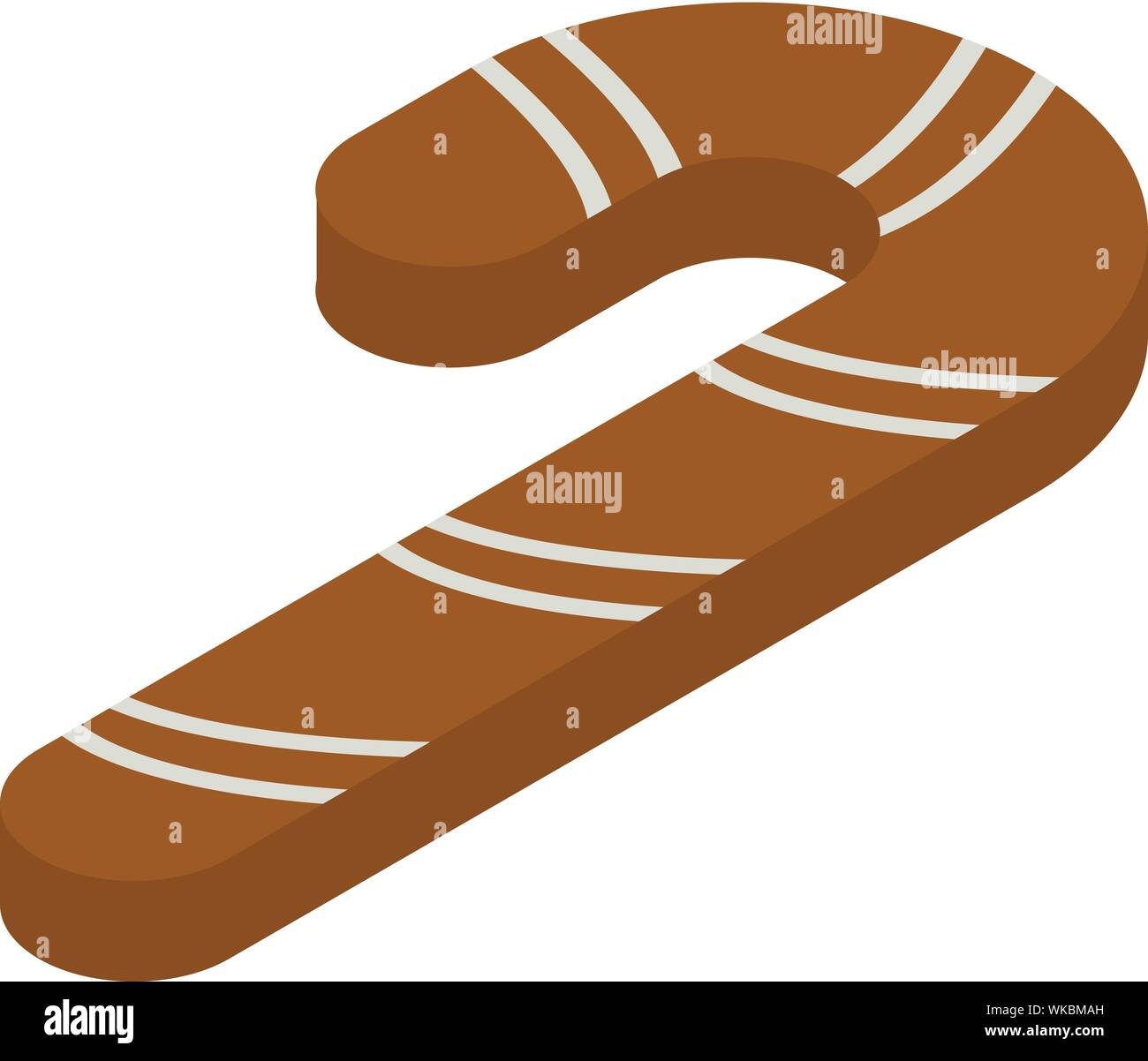 Gingerbread candy stick icon, isometric style Stock Vector