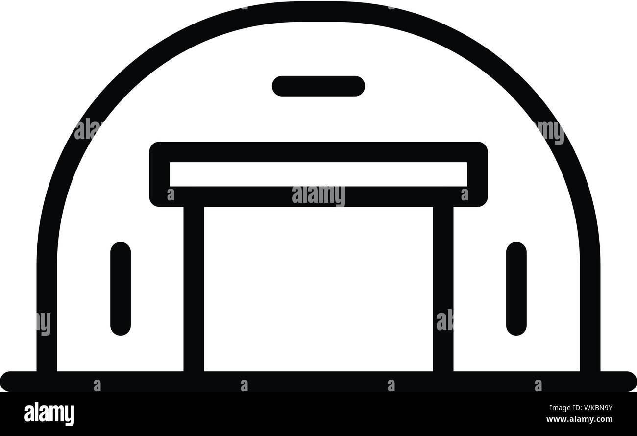 Factory hangar icon, outline style Stock Vector