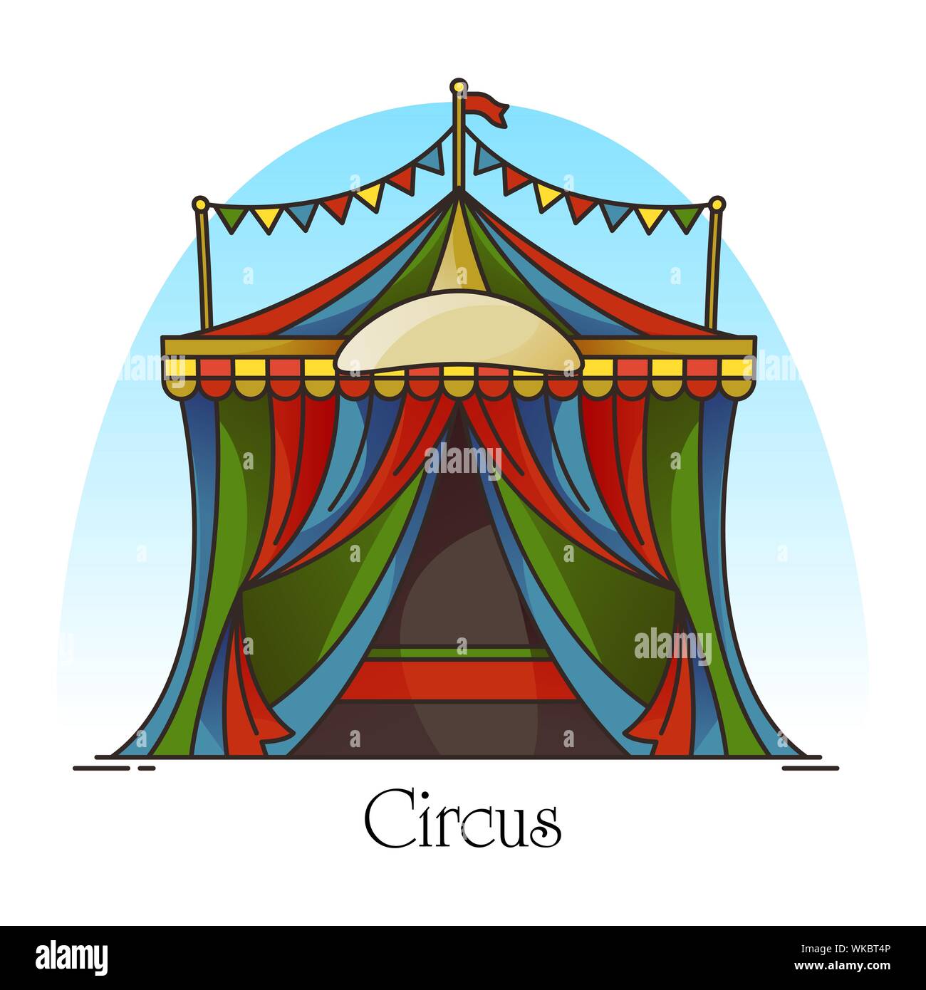 Circus tent or building for entertaining, carnival Stock Vector Image ...