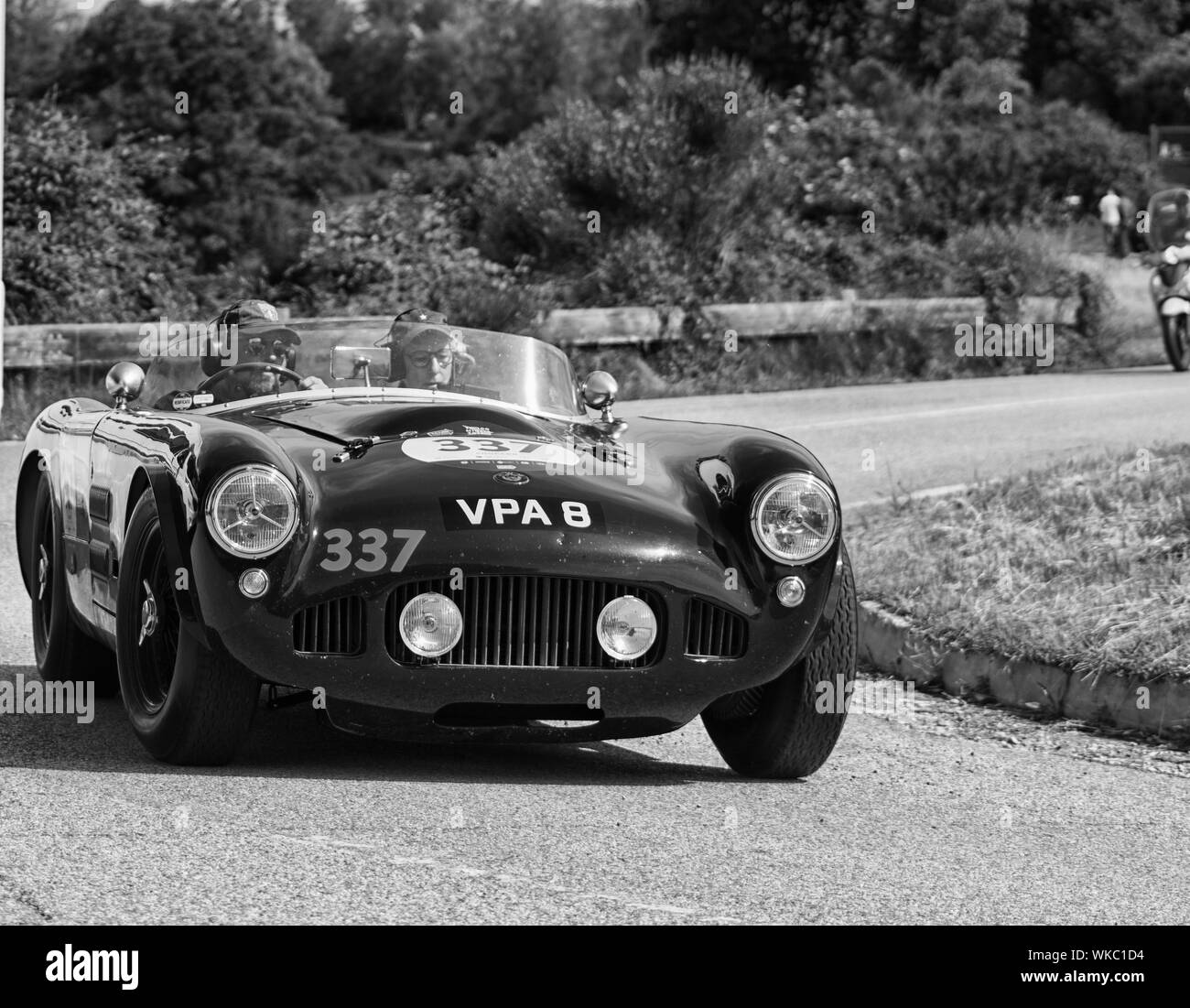 HWM JAGUAR 3.4 SPORT 1954 old racing car in rally Mille Miglia 2018 the famous italian historical race (1927-1957) Stock Photo