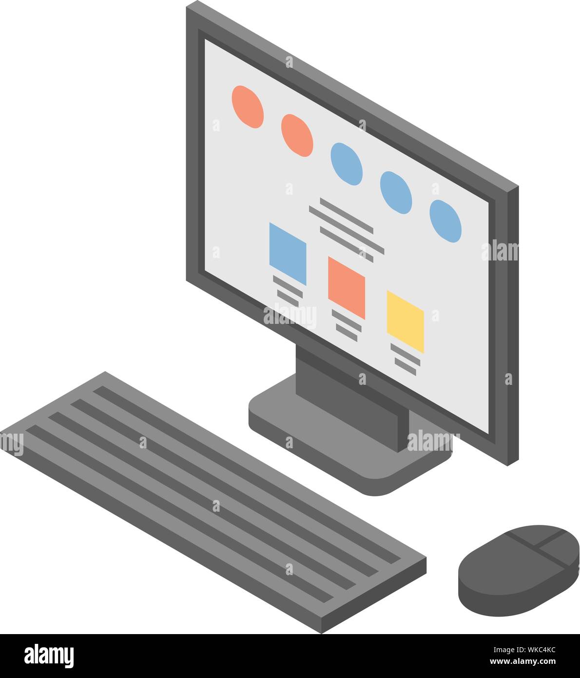 Computer milk factory icon, isometric style Stock Vector