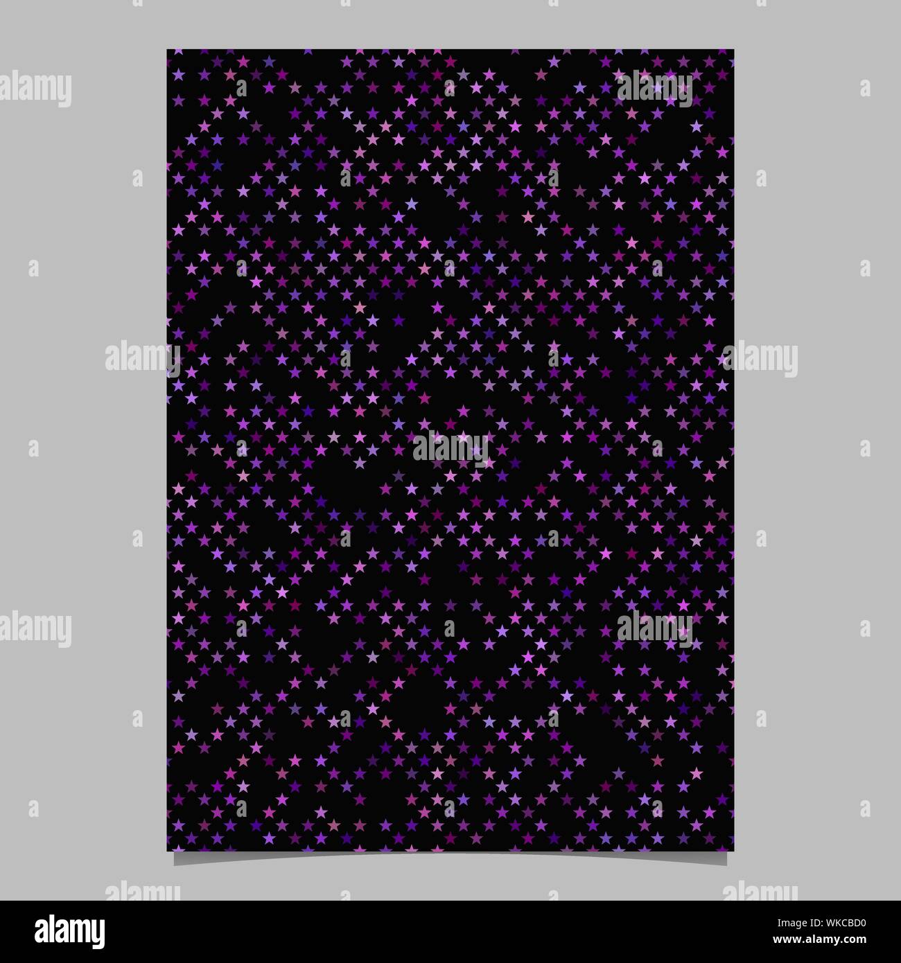 Purple geometrical pentagram star shape pattern background brochure template design Stock Vector