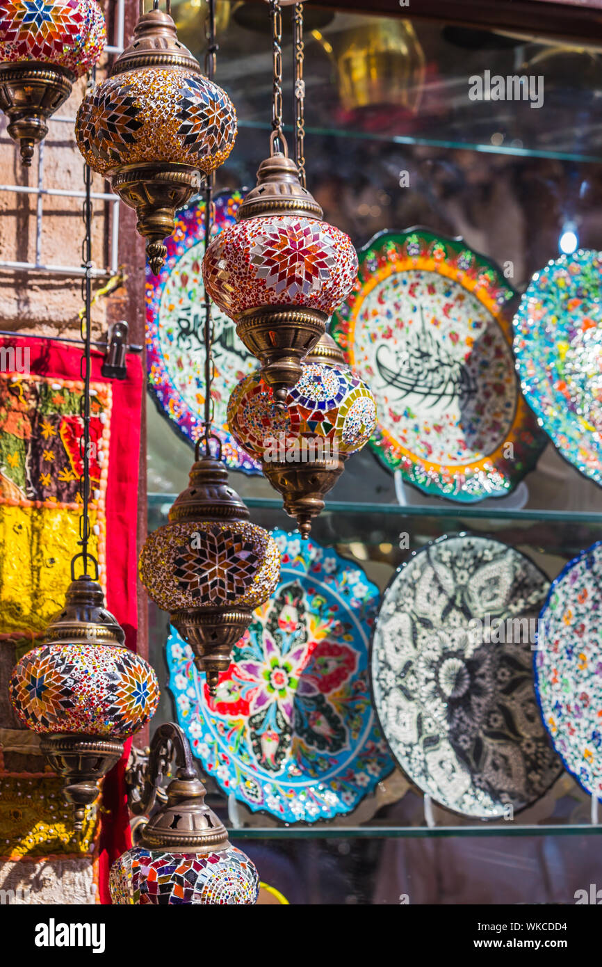 Arab street lanterns in the city of Dubai in the United Arab Emirates