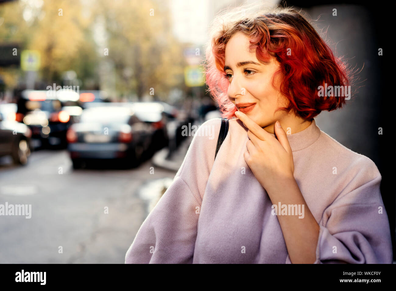 Red Dyed Orange Hair Stock Photos Red Dyed Orange Hair Stock