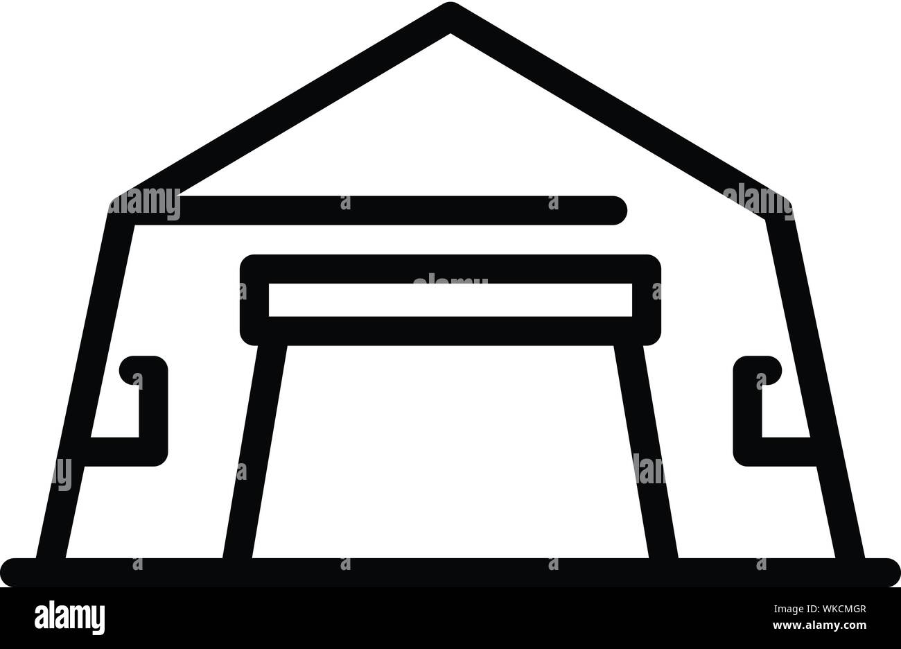 Tent hangar icon, outline style Stock Vector