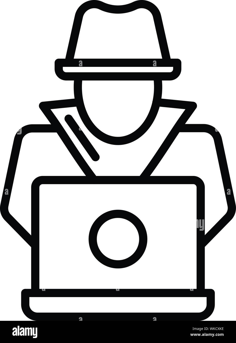 Modern secret hacker icon, outline style Stock Vector Image & Art - Alamy