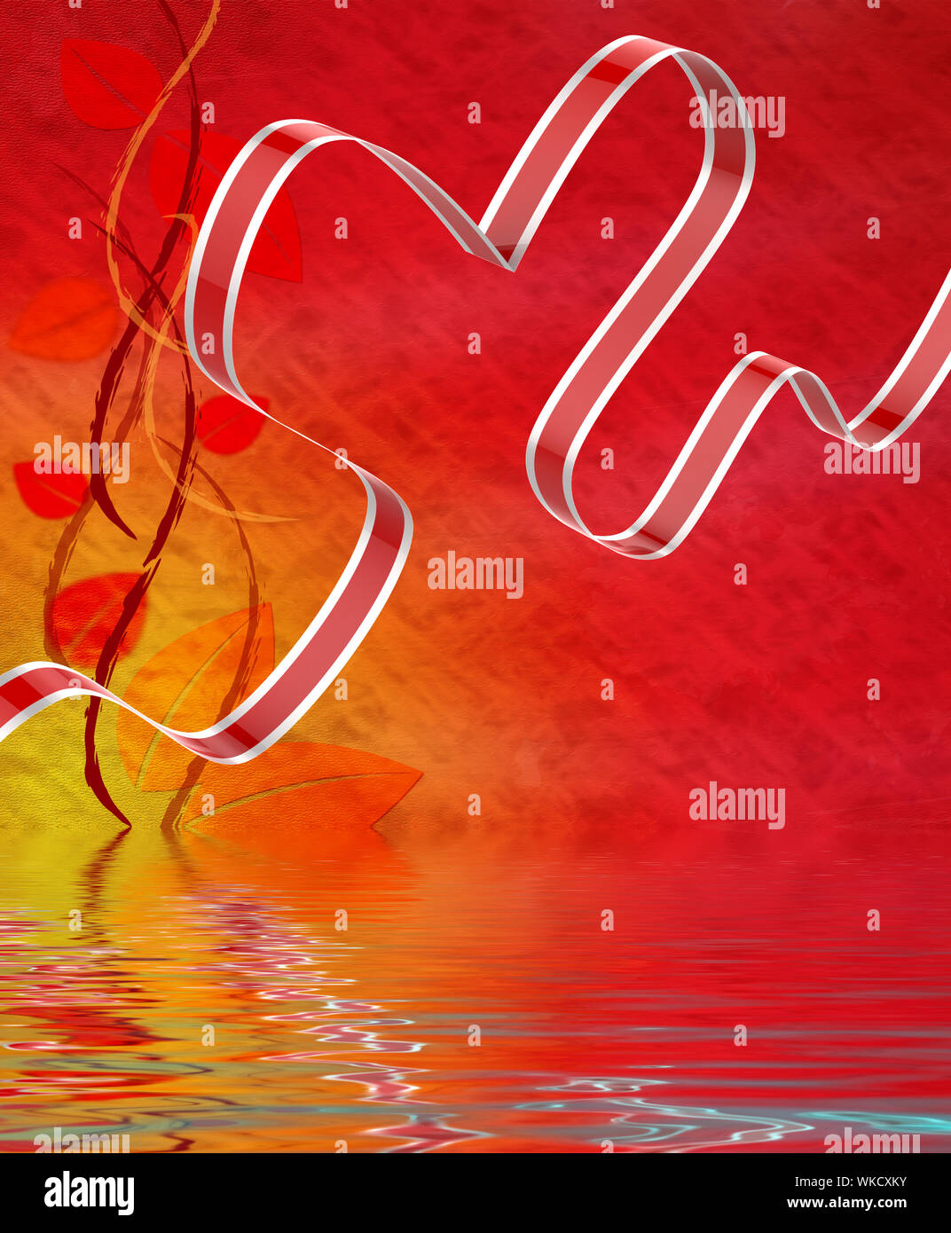 Ribbon Heart Displaying Love Affection And Attraction Stock Photo - Alamy