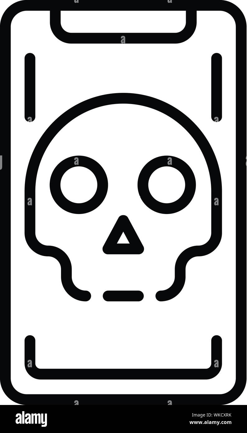 Hacked smartphone icon, outline style Stock Vector Image & Art - Alamy