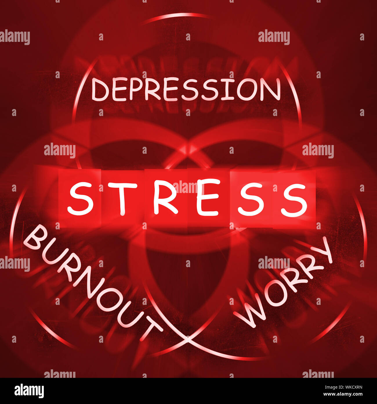 Stress Depression Worry and Anxiety Displaying Burnout Stock Photo - Alamy