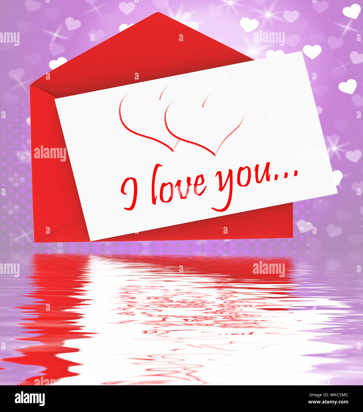 I Love You On Envelope Displaying Valentines Card Or Romantic Letter ...