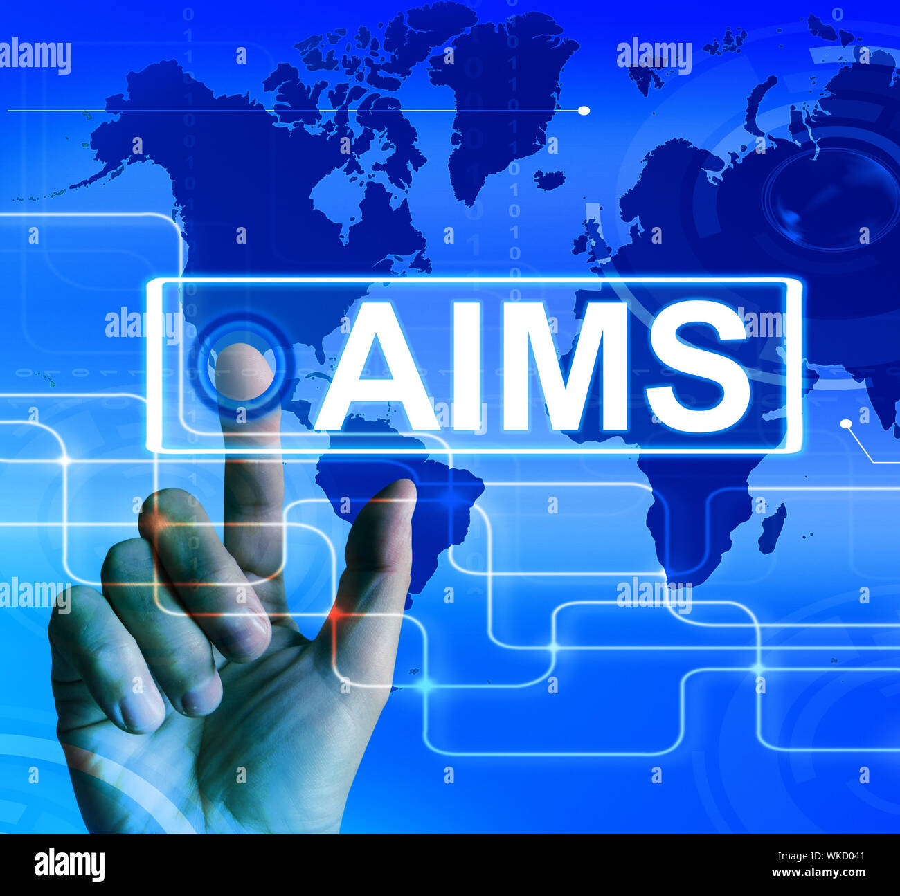 Aims Map Displaying International Goals and Worldwide Aspirations Stock