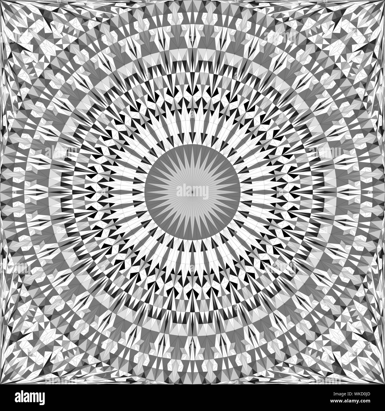 Grey abstract seamless triangle mosaic kaleidoscope mandala wallpaper ...