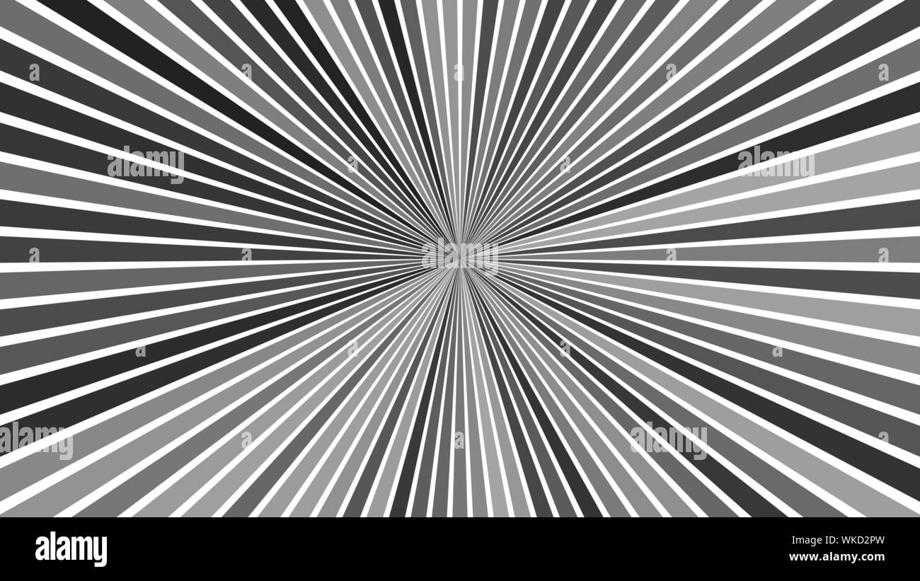 Grey hypnotic abstract starburst stripe background - vector blast illustration Stock Vector