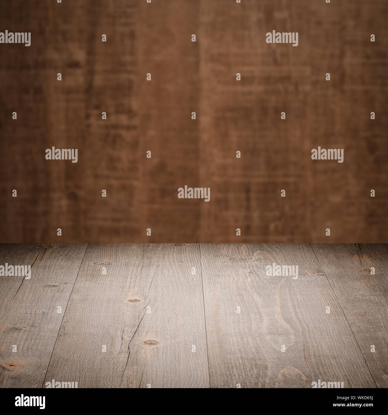 Wood background - table with wooden wall Stock Photo - Alamy