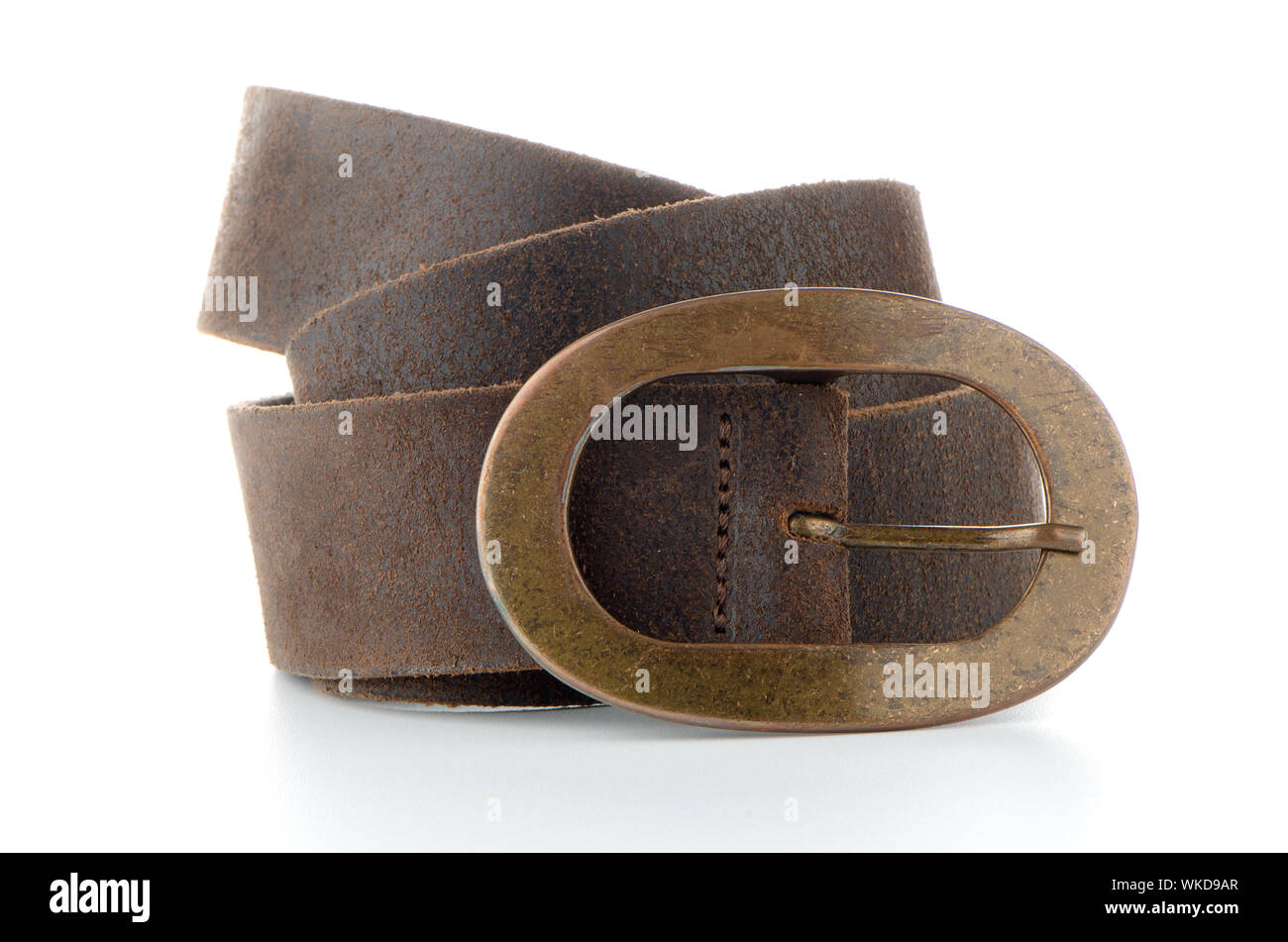 Leather belt isolated on white background Stock Photo - Alamy