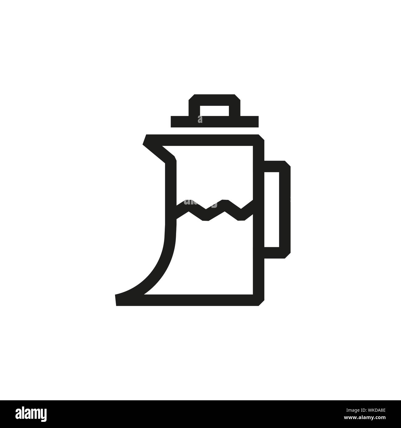 Kettle outline icon on white background Stock Vector