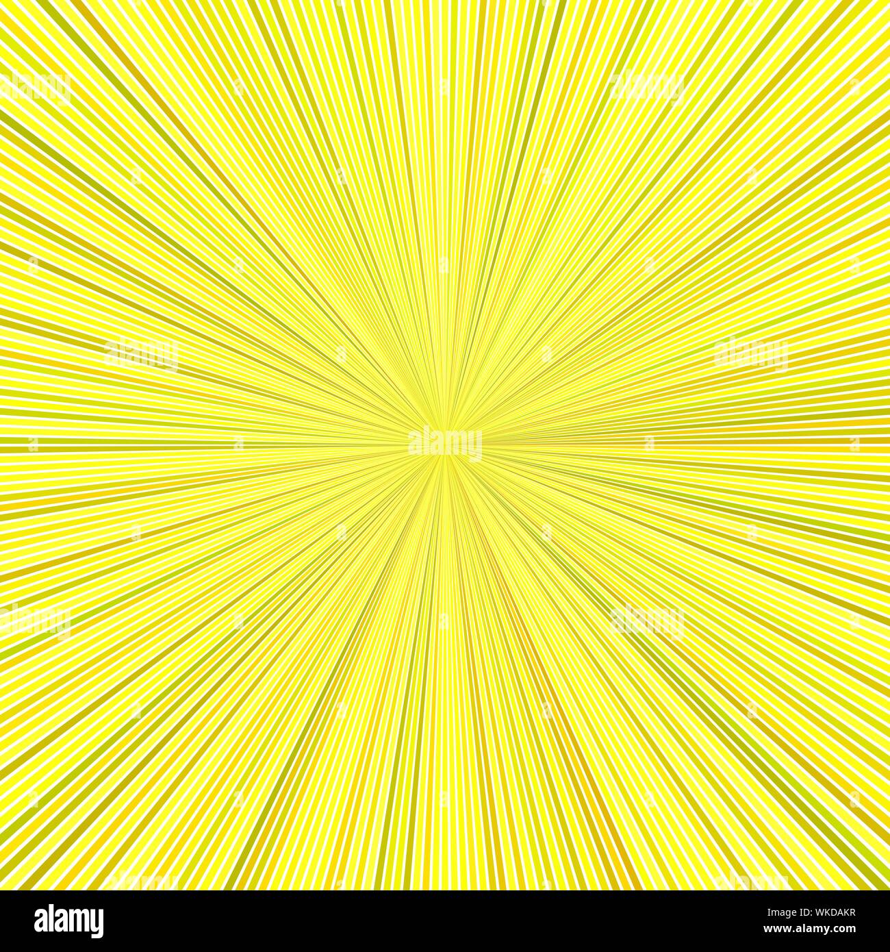 Yellow abstract hypnotic starburst background - vector graphic from striped rays Stock Vector