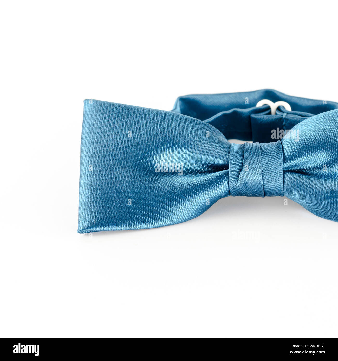 blue bow tie on a white background Stock Photo - Alamy