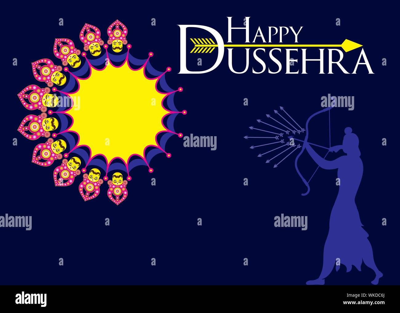 vijayadashami or Dussehra is a major Hindu festival celebration poster