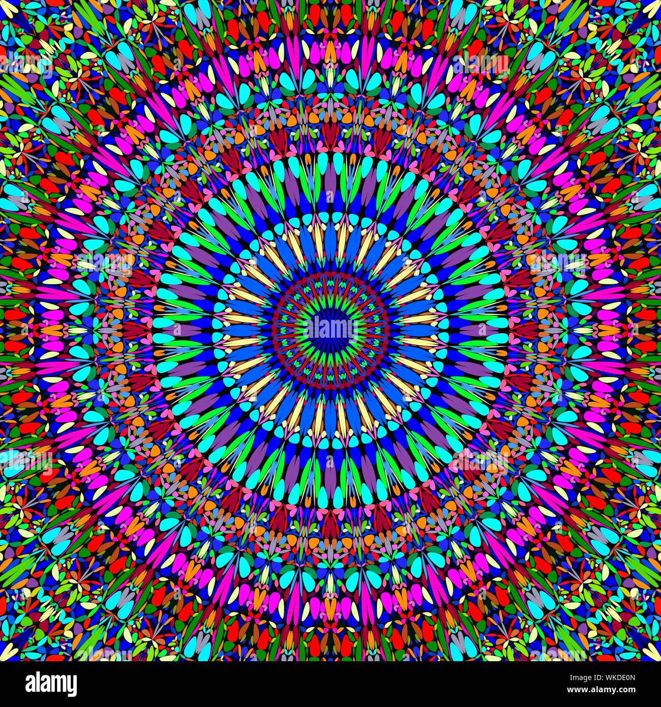 Abstract floral mandala background design - circular vector geometry ...
