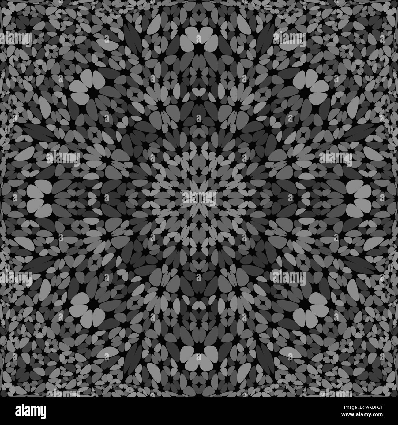 Grey abstract seamless stone mosaic mandala pattern background - geometric vector illustration Stock Vector