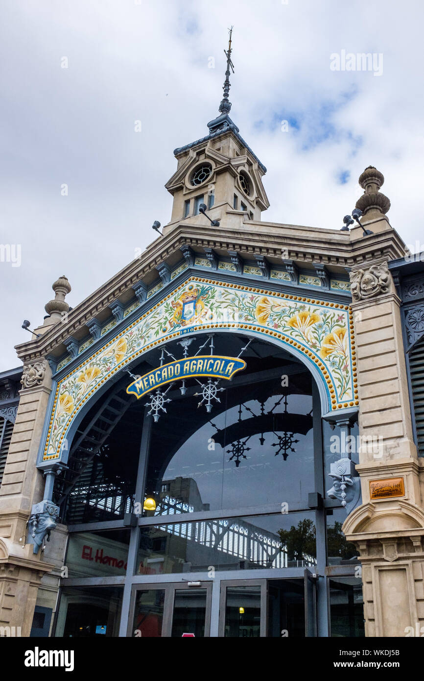 Uruguay: Montevideo. Building of the Mercado Agrícola (Montevideo market) created in 1913 and registered as a National Historic Landmark. Stock Photo