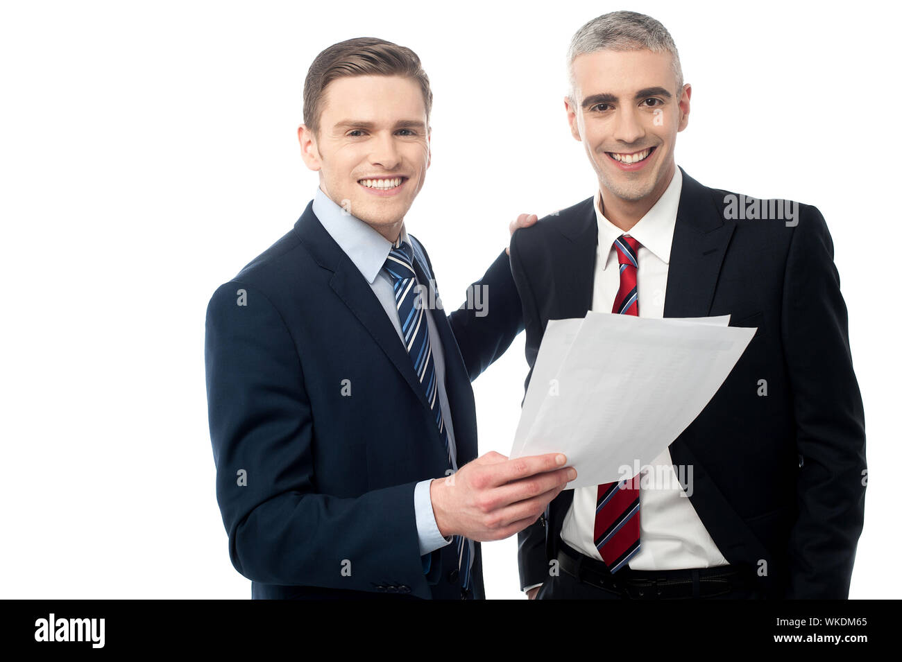 Young businessmen discussing their financial reports Stock Photo