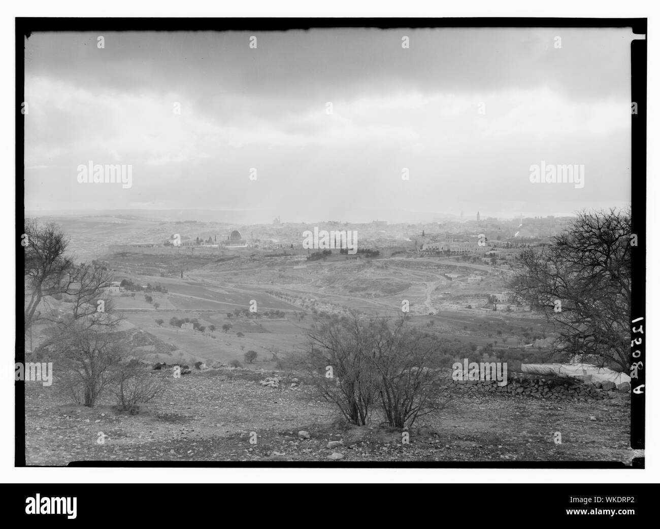 Jerusalem, sun rays over Jerusalem taken from Scopus, late afternoon, Feb. 6, '42 Stock Photo