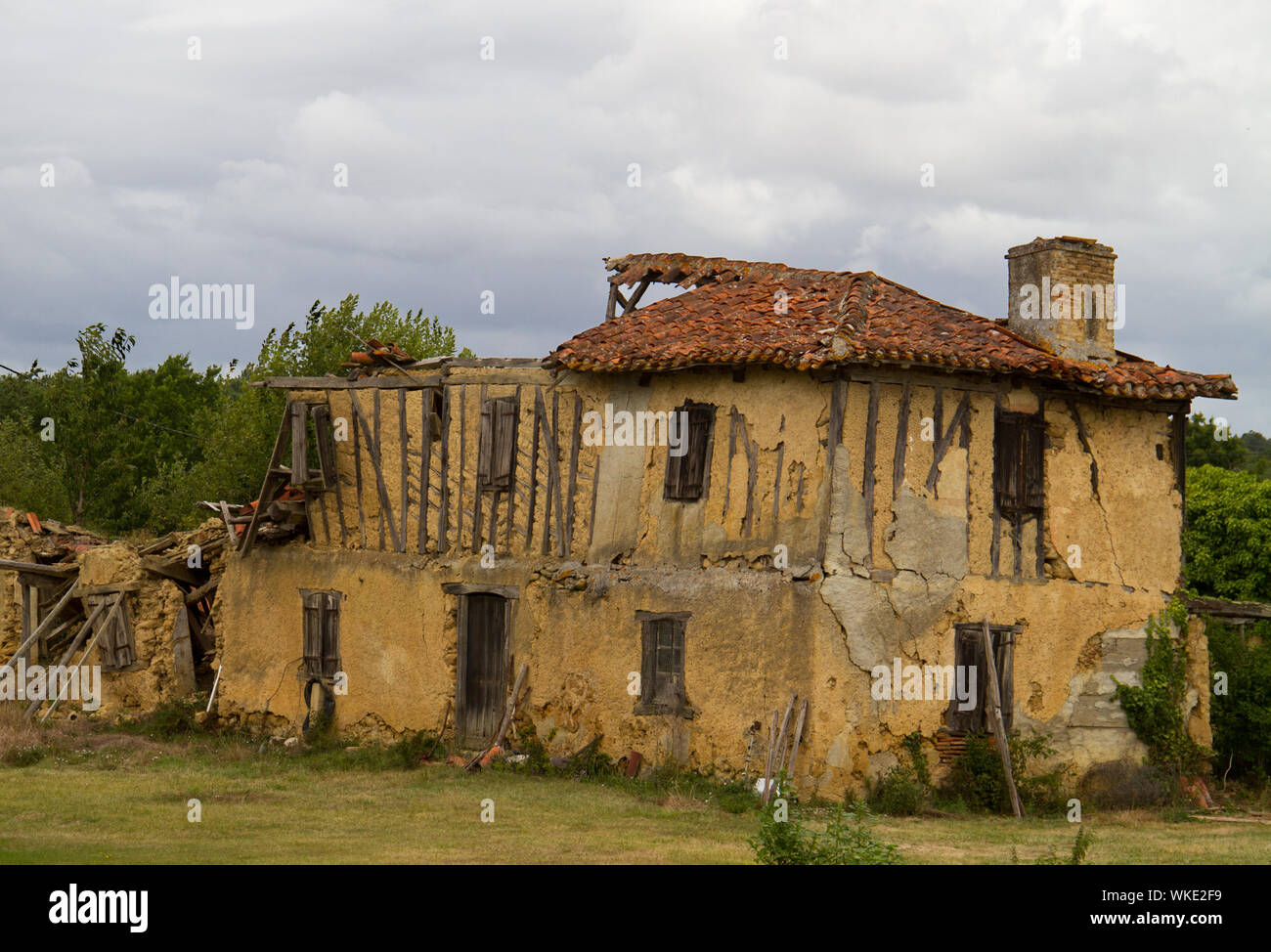 Ruin of an abandoned house in France Stock Photo