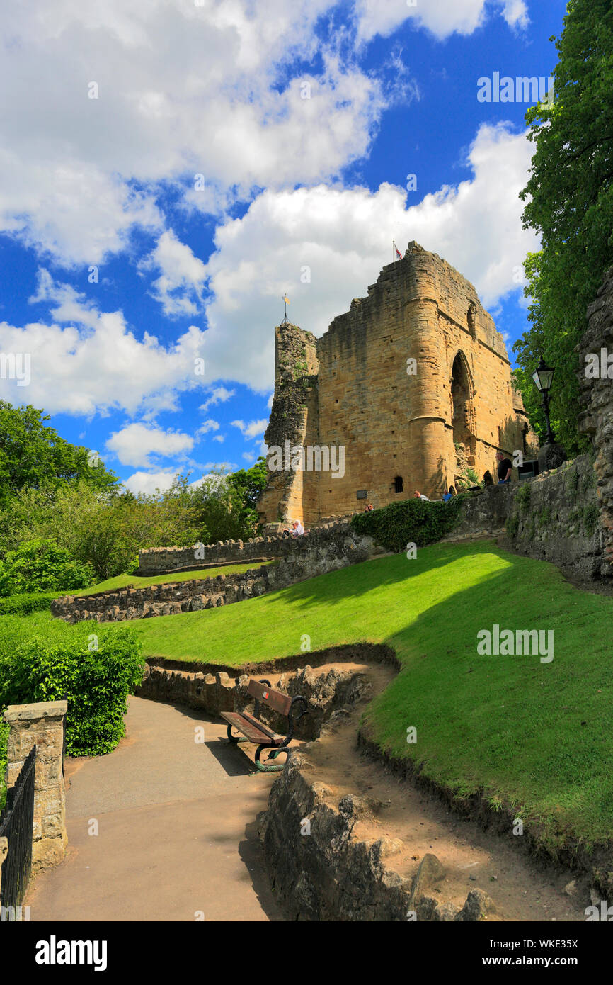 Summer view of Knaresborough Castle, Knaresborough town, North Yorkshire, England, UK Stock
