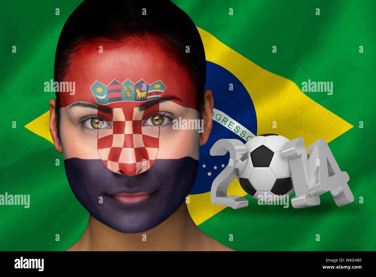 Composite Image Of Croatia Football Fan In Face Paint