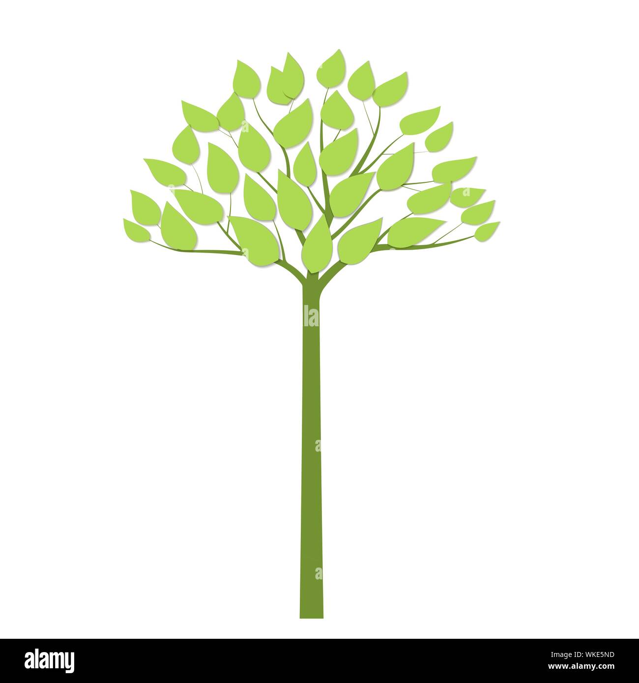 Simple green tree with green trunk. Eco concept Stock Vector Image ...
