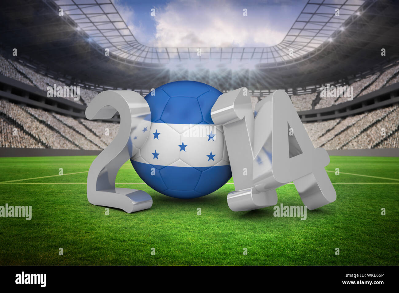 Honduras world cup 2014 against vast football stadium with fans in