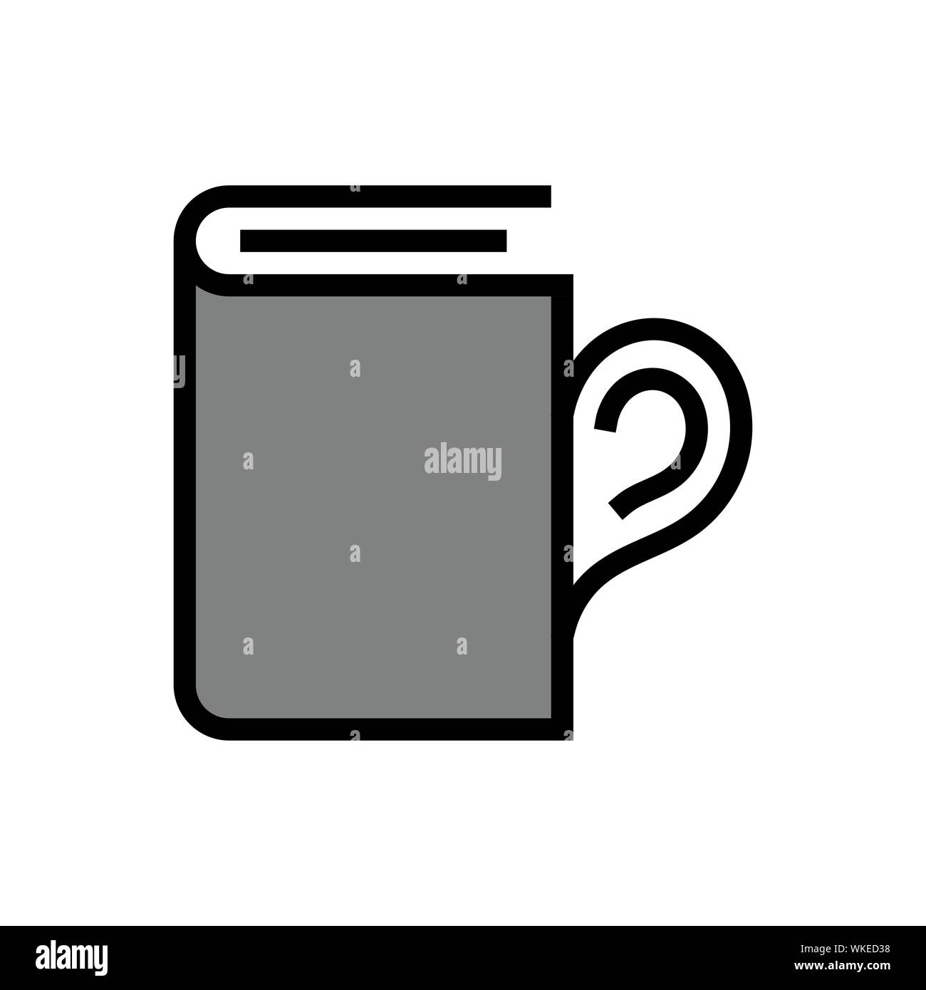 Cup book flat icon on white background Stock Vector