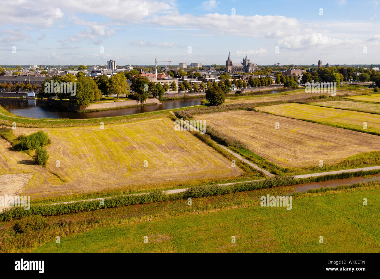 Den Bosch with Het Bossche Broek from the air Stock Photo - Alamy
