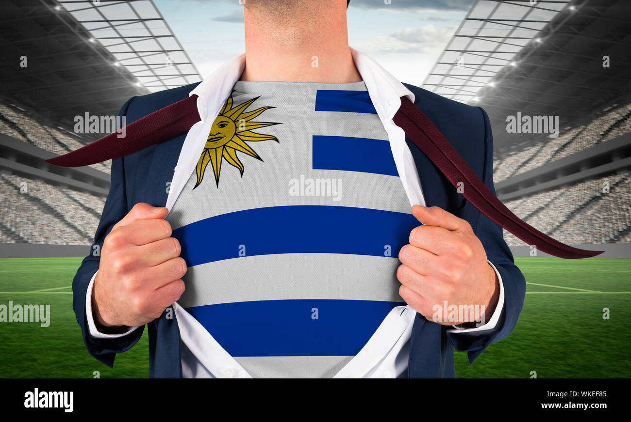 Soccer Shirt In Colors Of Uruguayan Flag. National Jersey For