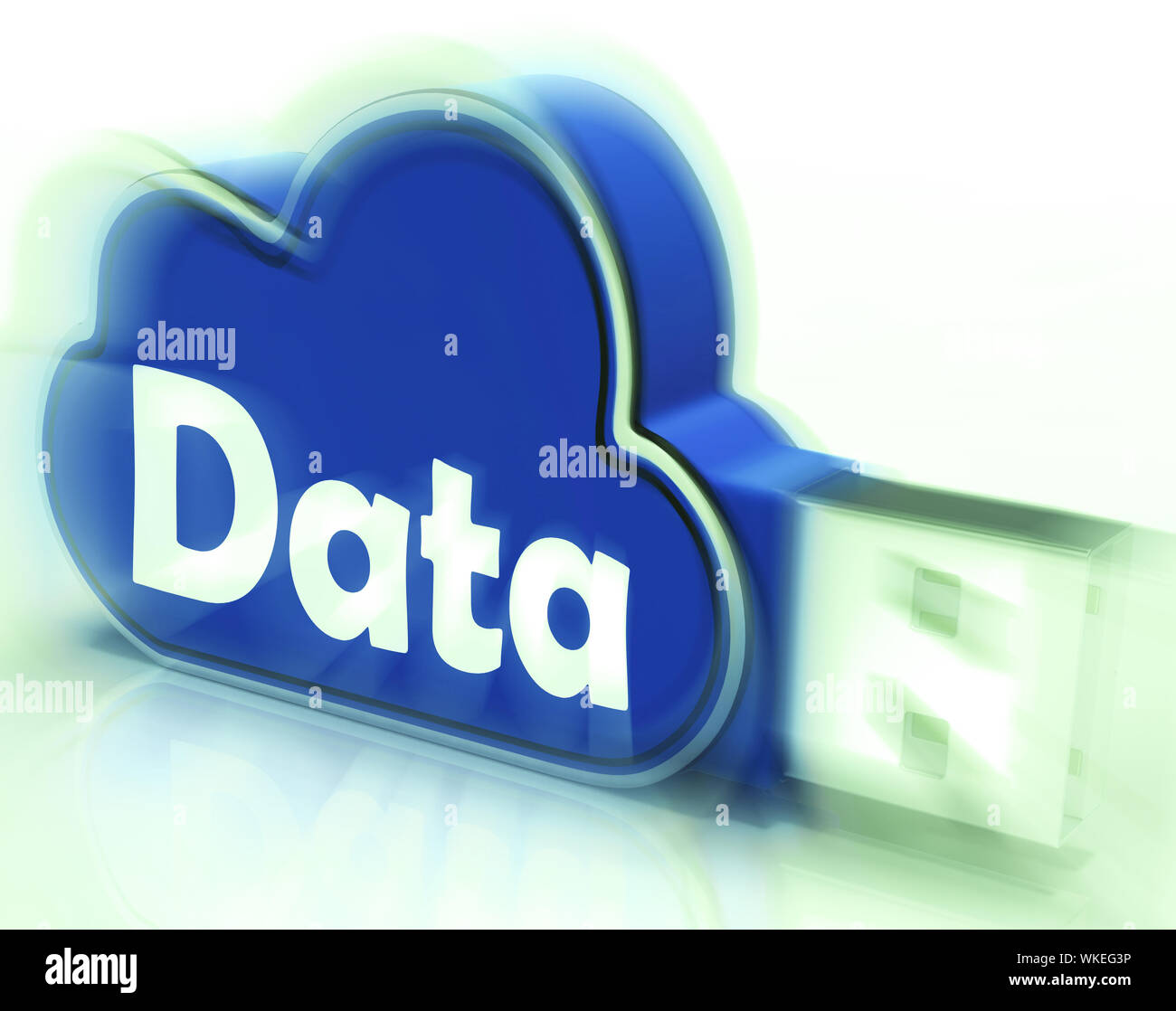 Data Cloud USB drive Showing Digital Files Storage And Dataflow Stock ...