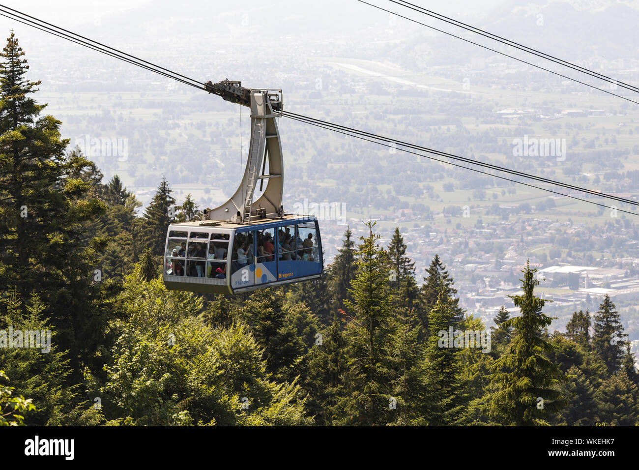 The Pfanderbahn cable car in Bregenz, Austria. Stock Photo