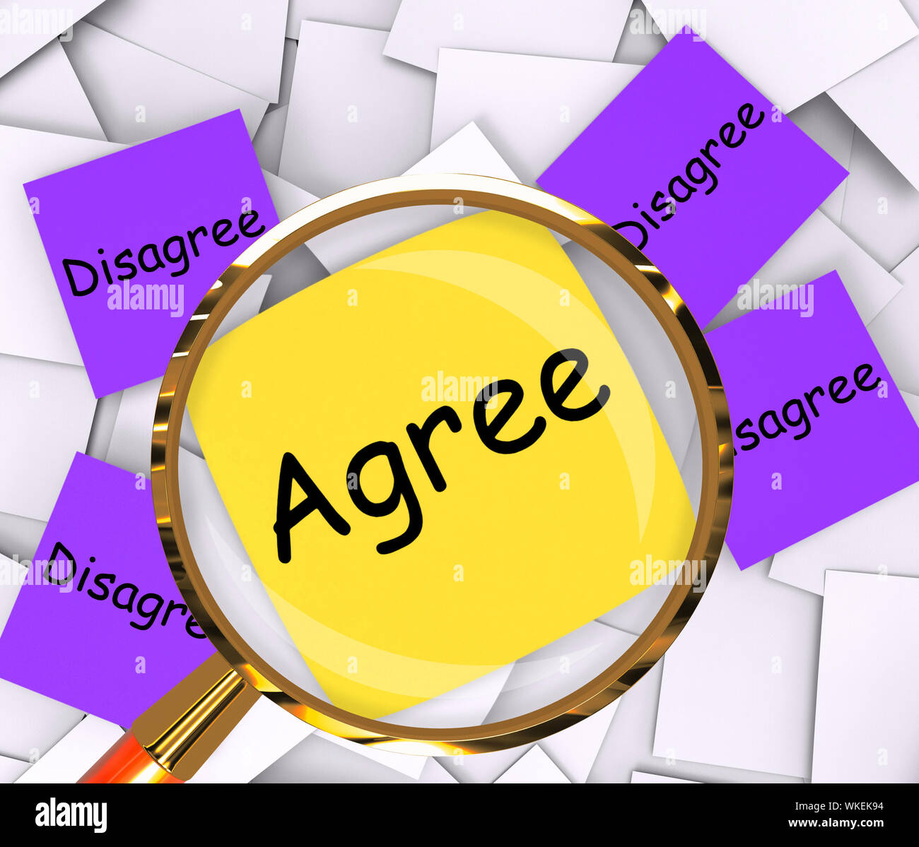 Agree Disagree Post-It Papers Meaning Opinion Agreement Or Disagreement ...