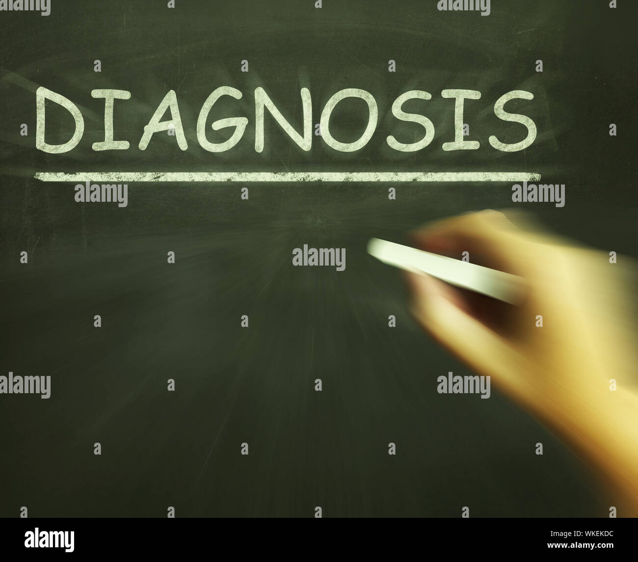 Diagnosis Chalk Meaning Identifying Illness Or Problem Stock Photo - Alamy