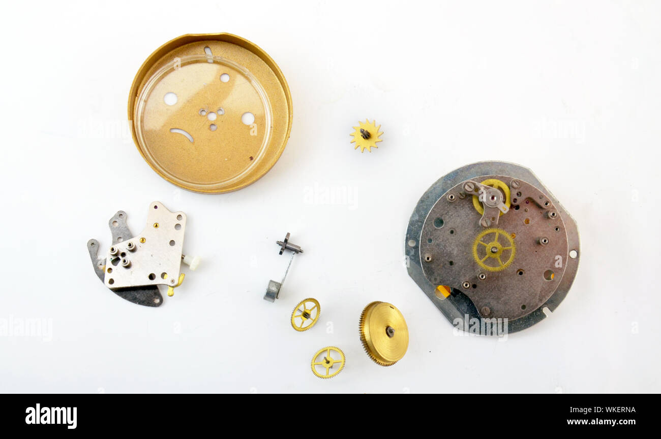 Close-up Of Dismantled Clock Stock Photo